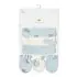 3 Hats & 3 Anti-Scratch Mittens Set - Blue