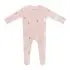 Printed Zippered Footie - Blush Rabbit