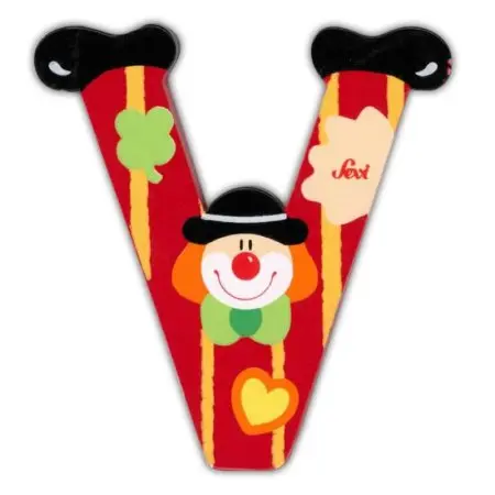 Clown Wooden Letter V