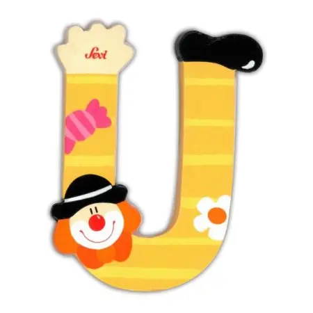 Clown Wooden Letter U