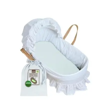 Organic Jersey Bassinett Fitted Sheet Light Blue S0832