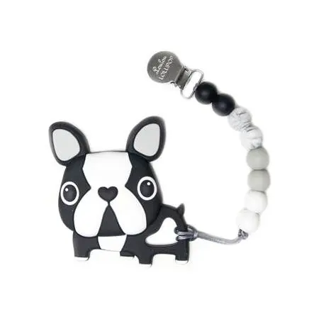 Boston Terrier Silicone Teether Holder Set