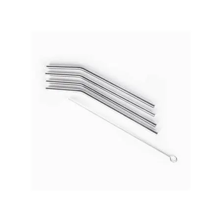 Onyx Stainless Steel 4 Straws Set with Brush 24 x 0.6 CM