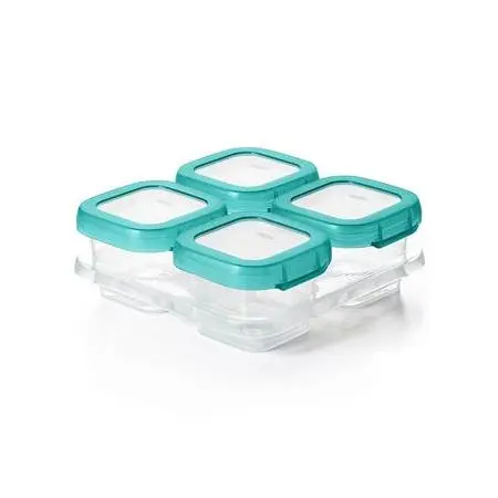 Baby Blocks Freezer Storage Containers 4 oz Set Teal