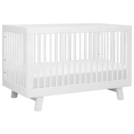 Hudson 3 in 1 Crib with Toddler Rail White