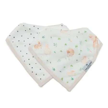 Luxe Muslin 2 Piece Bib Set Bunny Meadow