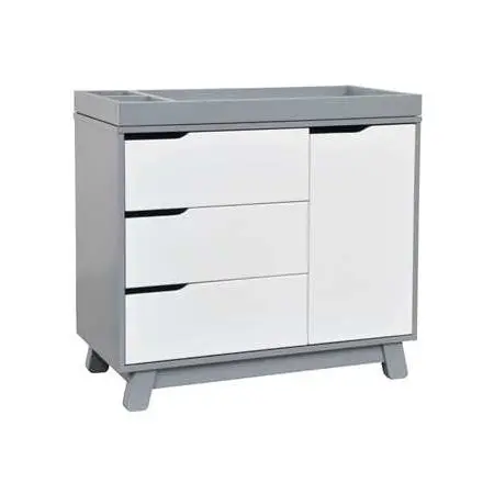 Hudson 3 Drawer Changer Dresser Grey White