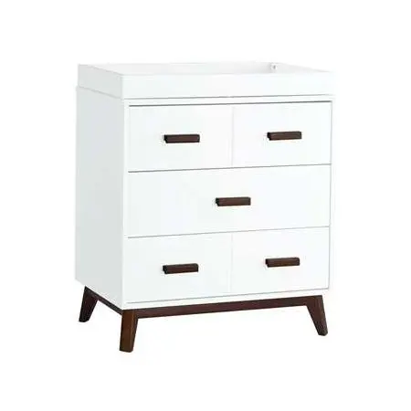 Scoot 3 Drawer Changer Dresser White Walnut
