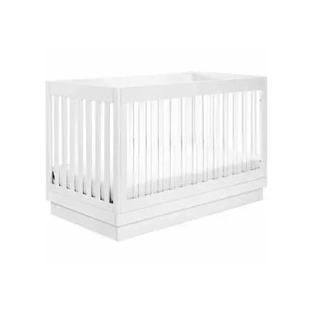 Harlow Acrylic 3 in 1 Crib with Toddler Rail White