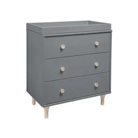 Lolly 3 Drawer Changer Dresser Grey Washed Natural