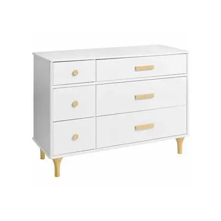 Lolly 6 Drawer Double Dresser White Natural