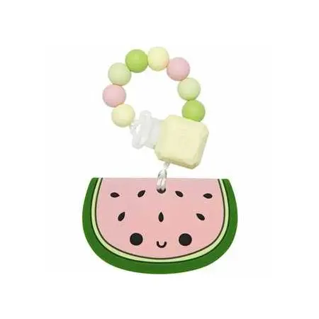 Silicone Teether n Clip Set Watermelon