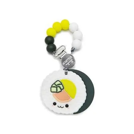 Silicone Teether n Clip Set Sushi Roll