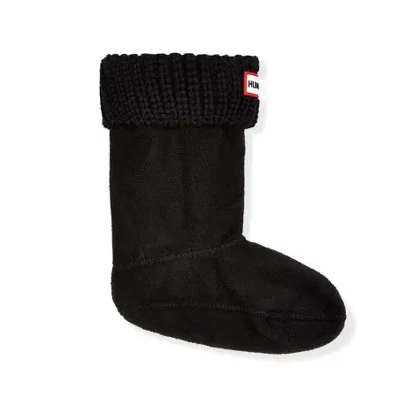 Half Cardigan Kids Boot Sock - Black