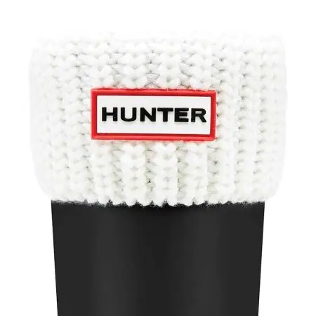 Half Cardigan Kids Boot Sock - White