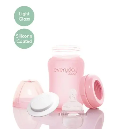 Glass Baby Bottle (150ml) - Rose Pink