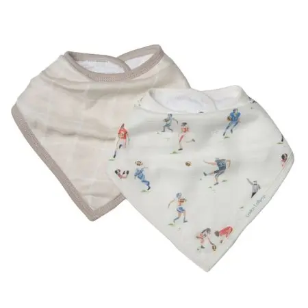 Loulou Lollipop Bandana Bib 2 pack Football