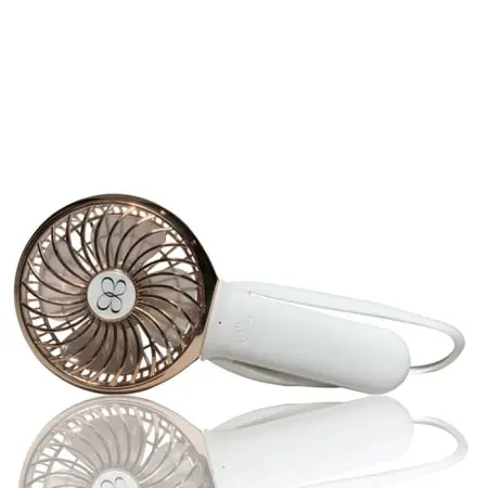 3 Speed Rechargeable Buggy Turbo Fan - White/Rose Gold