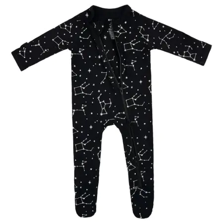 Printed Zippered Footie - Midnight Constellation