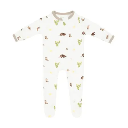 Printed Zippered Footie - Western
