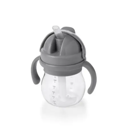 Straw Cup With Handles 6 oz. - Grey