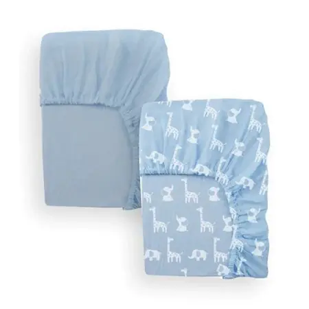 Piccolo Bambino Jersey 2 Pack Crib Sheet Blue