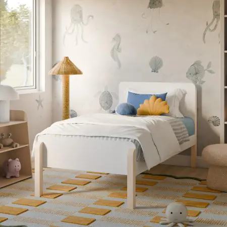 Babyletto TipToe Twin Bed White/Washed Natural