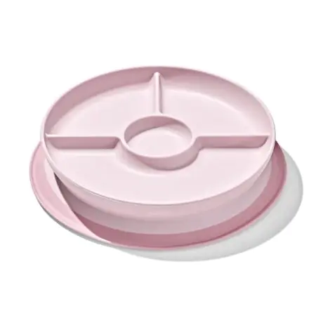 OXO Tot Baby and Toddler Stick and Stay Suction Divided Plate for 6+ Months - Blossom