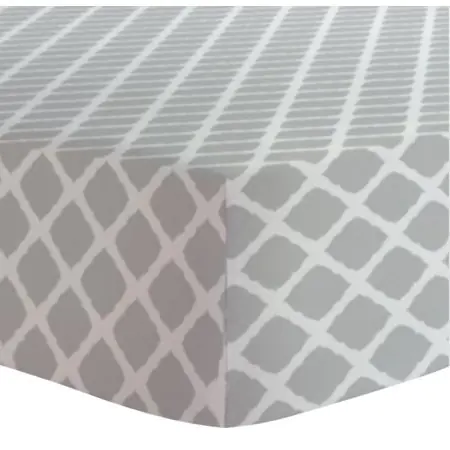 Kushies Mini Crib Sheet Flannel Grey Lattice