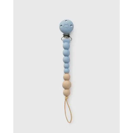 Loulou Lollipop OneC Silicone Pacifier Clip - Blue Fog