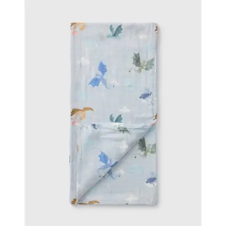 Loulou Lollipop Muslin Swaddle Blanket - Magical Dragons