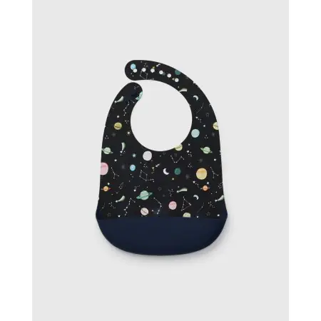 LOULOU LOLLIPOP SILICONE BIB PRINTED PLANETS