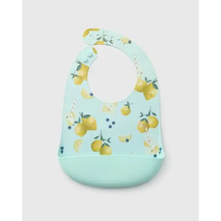 LOULOU LOLLIPOP SILICONE BIB PRINTED LEMON SQUEEZY