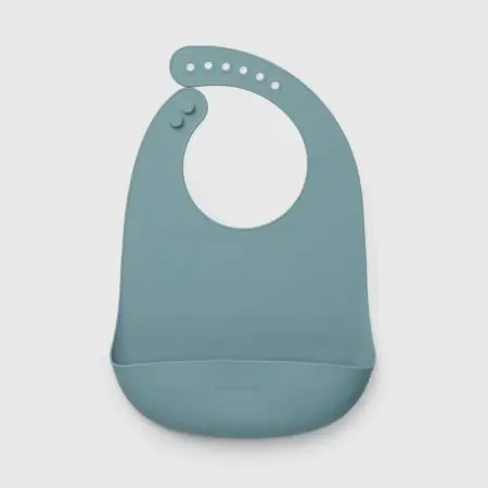 Loulou Lollipop Silicone Bib - Slate Colour