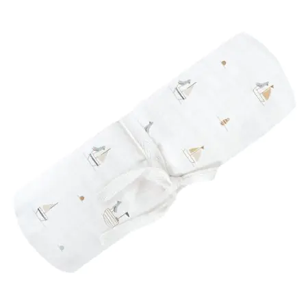 Perlimpinpin Cotton Muslin Swaddle - Boats