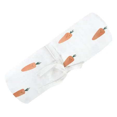Perlimpinpin Cotton Muslin Swaddle - Carrots