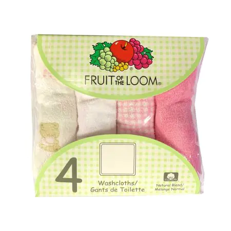 Fruit of the Loom Wash Cloths - Pink