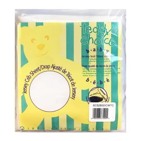 TJSKIDS Teddy's Choice Crib Sheet - White