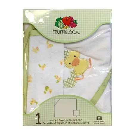 Fruit of the Loom Hooded Towel and Washcloth - Duck