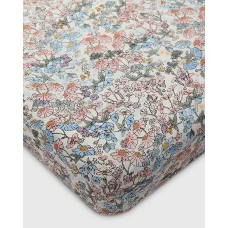 LOULOU LOLLIPOP MUSLIN FITTED CRIB SHEET - ENGLISH GARDEN