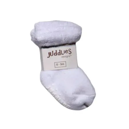 Juddlies Designs 2 Pack Infant Socks - White JL604	821436005229 Tjskids.com