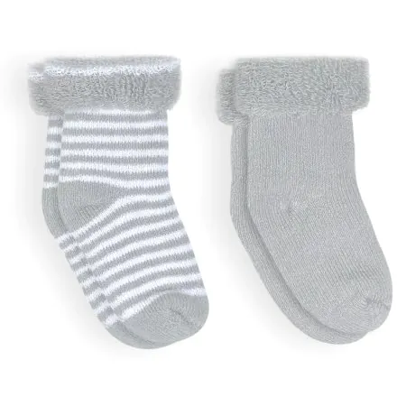 Kushies	2 Pack Terry Socks - Grey 3-6m	SK6700697 Tjskids.com