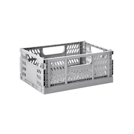 3 sprouts Modern Folding Crate - Light Grey