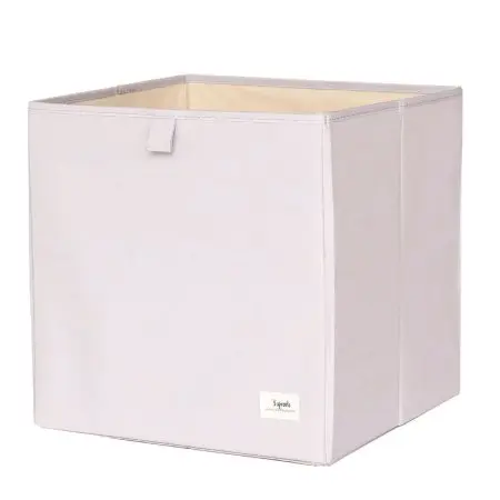 3 Sprouts Recycled Fabric Storage Cube Solid Light Grey 