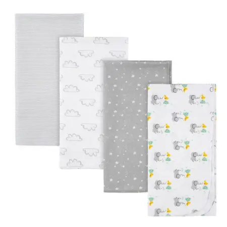 Gerber 4-Pack Baby Baby Animals Flannel Receiving Blankets	GCW40059 13618218163 Tjskids.com