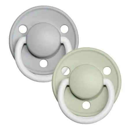 De Lux Silicone Pacifier One Size 2 Pack - Sage Glow/Cloud Glow