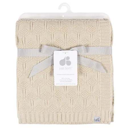 Just Born Sweater Knit Blanket - Tan