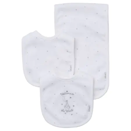 Little Me Bib and Burp Cloth Set - Welcome World