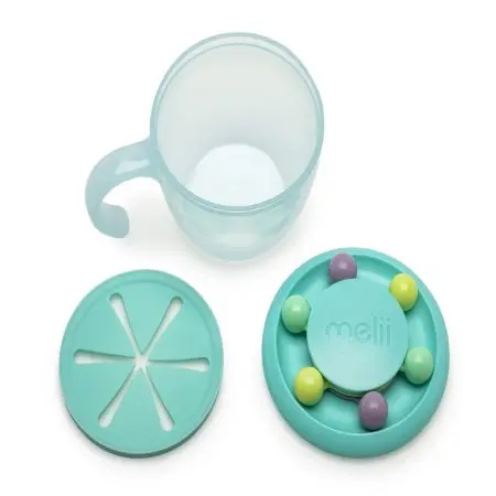 Melii Abacus Snack Container - Blue Lid	11600 790693116002 Tjskids.com