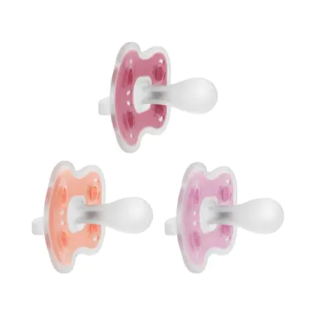 Dr Browns  Advantage One-Piece Pacifier 3pk 6-18m - Pink/Purple/Coral PA23201-CA 72239331422 Tjskids.com